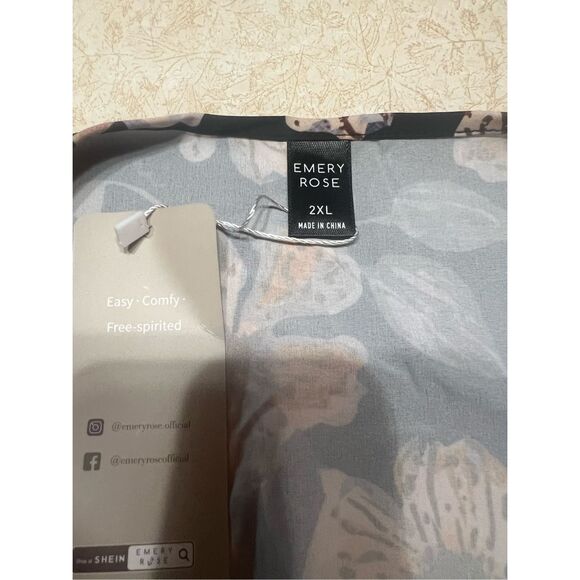 Emery Rose Floral Black Print Dress Sz 2XL NWT - Picture 3 of 5